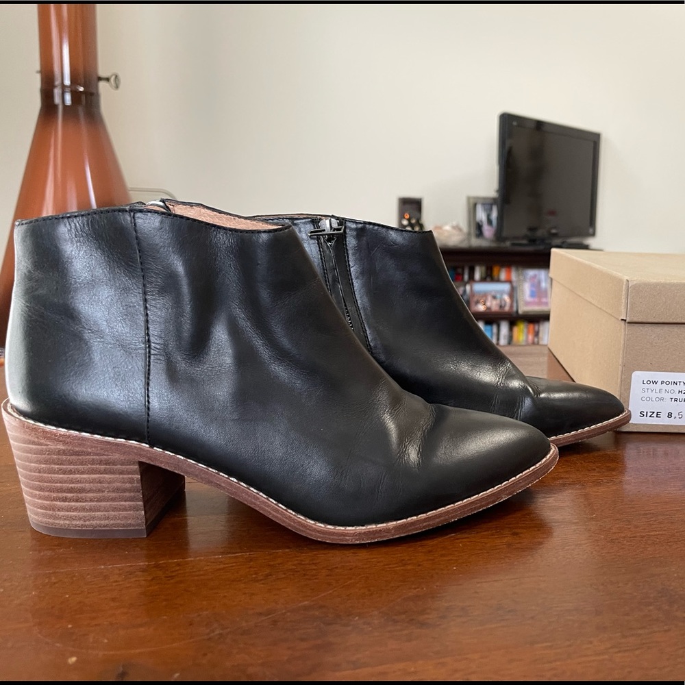 Madewell Low Pointy-Toe Boots True Black size 8.5